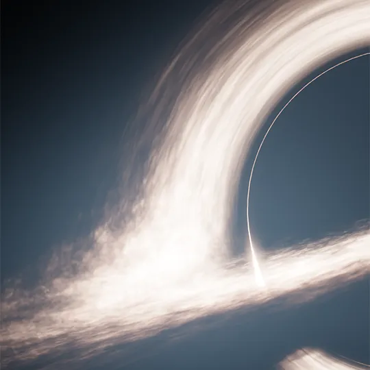 Il disco di accrescimento di un buco nero illumina il buio dello spazio